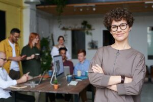 Photo by fauxels: Leadership https://www.pexels.com/photo/photo-of-woman-wearing-eyeglasses-3184405/ 

